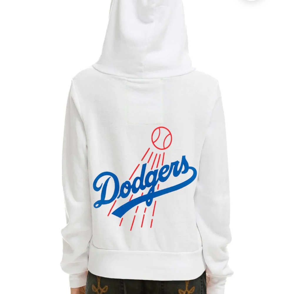 Aviator Nation White Hoodie with Blue Accents - Picture 4 of 5